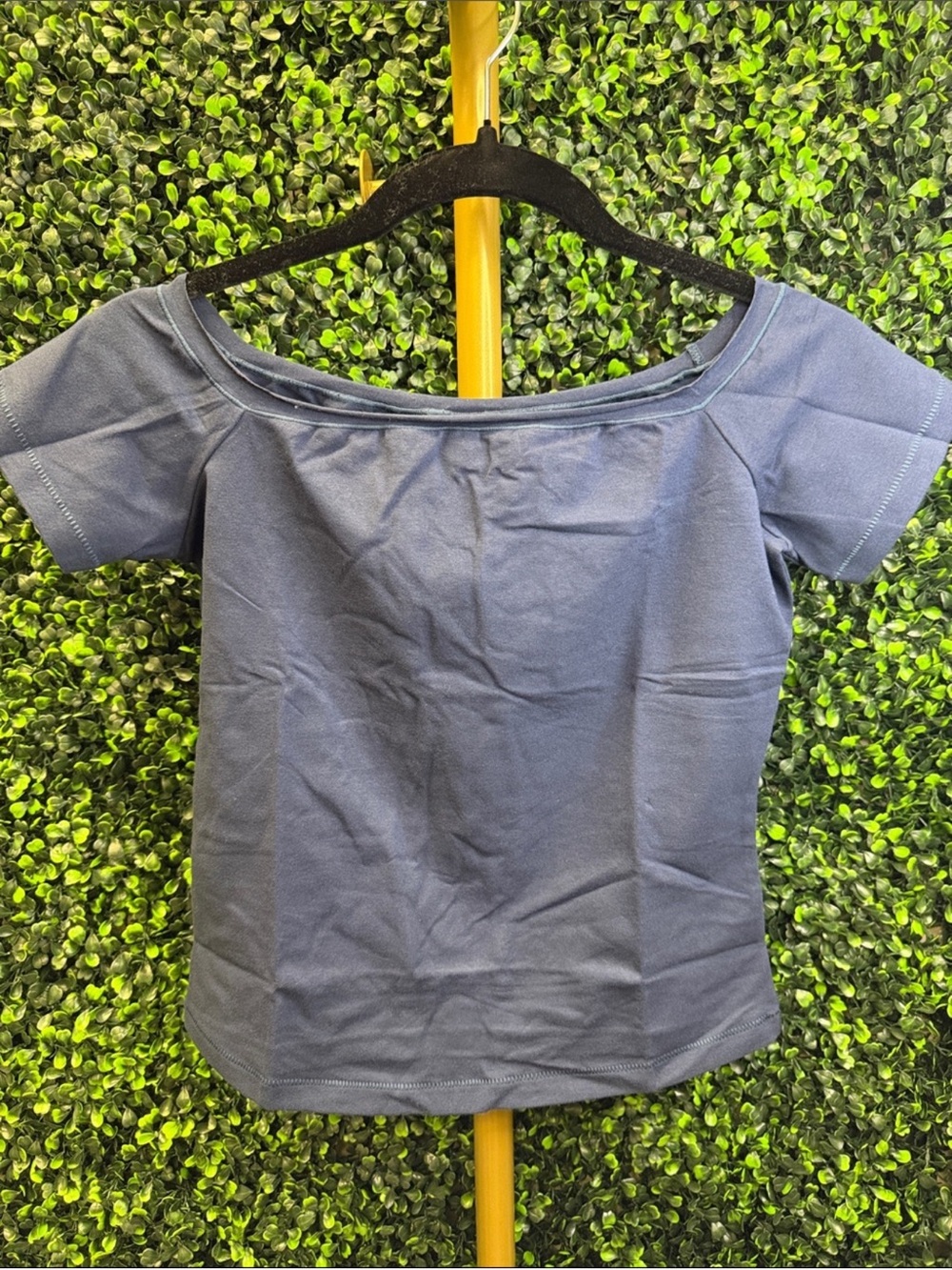 SKIMS COTTON JERSEY OFF THE SHOULDER TOP NAVY - S - (C4)